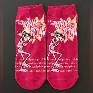 🧦 1 Pair NWOT Pink Panther Pow 💥 Ladies Girls Cartoon Ankle Socks